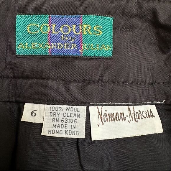 Neiman Marcus 100% Wool Gingham High Waisted Pants - Picture 11 of 12